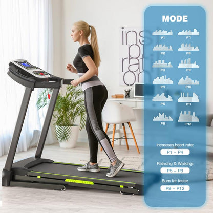 【New Arrival】Folding Treadmills with 41.37"*16.55" Running Beltd, 3.5HP Quiet Walking Pad Treadmill, 0.5-7.5Mph/1-12Kmh,330 Lbs Weight Capacity Four LED Screen Displayincline Treadmill with Handle for Home and Office,