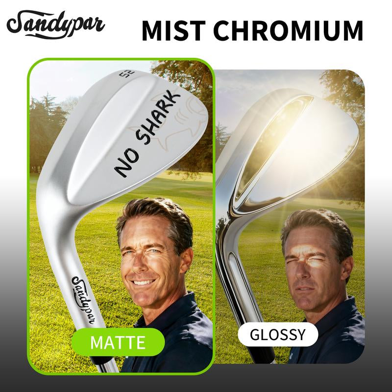 WUDAY Matte Low CG Golf Sand Wedge Loft 52°/56°/60° Laser NO-SHARK Logo CNC Milled Lob Wedge with S.S 431 Stepped Steel Shaft & Anti-Slip Grip Tour Satin Wedge Right Hand