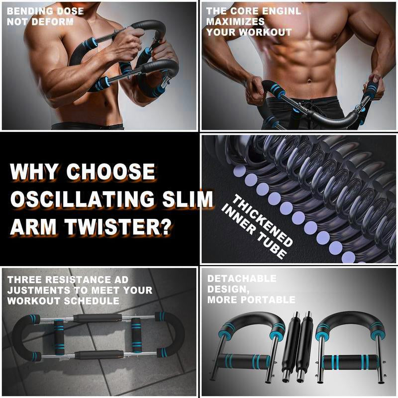 Twister Arm Trainer Adjustable Strength Bar for Chest & Arm Workout Portable Home Gym Equipment for Men Ideal for Upper Body Fitness