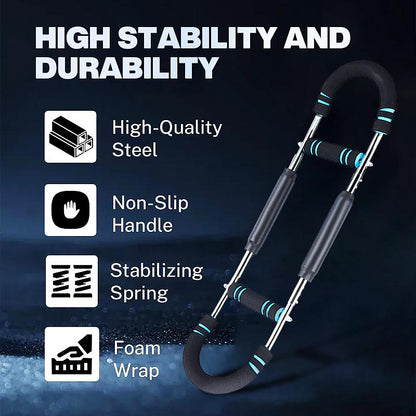 Twister Arm Trainer Adjustable Strength Bar for Chest & Arm Workout Portable Home Gym Equipment for Men Ideal for Upper Body Fitness